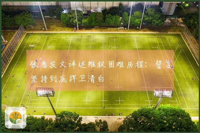 张浩发文详述维权困难历程：誓言坚持到底捍卫清白